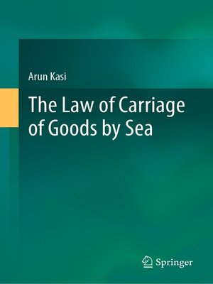 cover image of The Law of Carriage of Goods by Sea